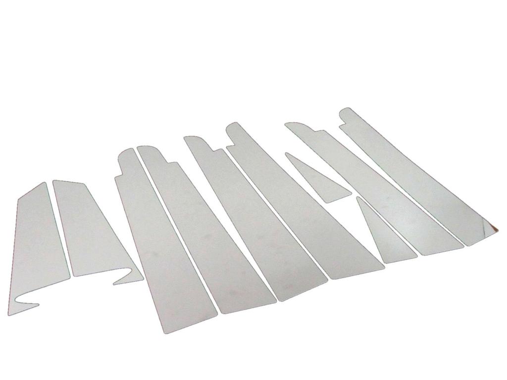 BRIGHTZ Finish Stainless Steel Pillar Panels with Visor for Estima Compatible with Estima Ultra-Mirror 30/40 (PIL-SIL-128), 10-Piece Set, ACR30W,