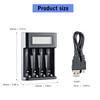 4 Slot AA/LR03 NiMH Rechargeable Batteries AA LR03 Charger LCD Display Intelligent Battery Charger Independent Charging