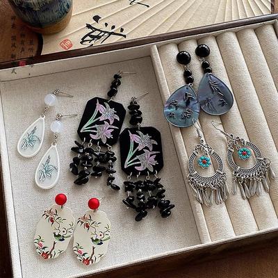 Antique Tassel Earrings, Fashionable Light Luxury Temperament, High-end Earrings, Retro Ethnic Style Cheongsam Earrings, Women