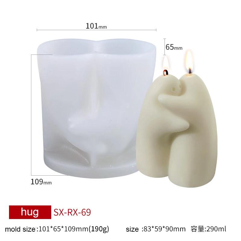 1set Lovers Statue Silicone Candle Mold DIY Handmade Epoxy Resin Aroma Candle Mold Creative Portrait Aroma Candle Mold