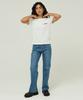 MAGOODGAN Lydia 3620 Waffle Chain Embroidery Off-White T-Shirt