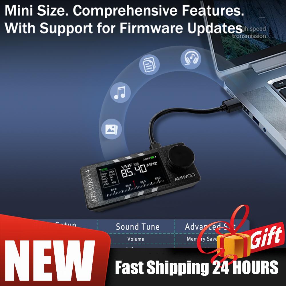 1.9inch IPS Screen SI4732 DSP Radio AM FM Receiver AMNVOLT V4 ATS MINI SI4732 ALL Band DSP Radio FM AM SSB LSB USB Receiver
