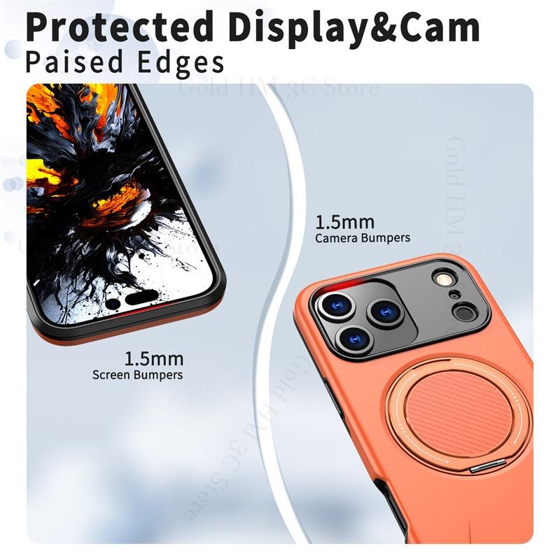 Magnetic Ring Holder Stand Shockproof Case For iPhone 17 Air 16 Pro Max 14 13 15 Pro Wireless Charging Heavy Duty Protect Cover