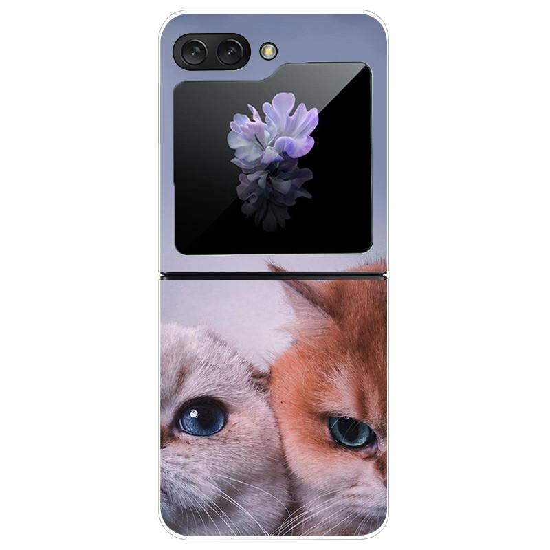 Für Samsung Galaxy Z Flip5 Hülle Harte PC-Handy-Rückabdeckung für Samsung Galaxy Z Flip 5 5G Hüllen 6,7'' ZFlip5 Niedliche Katze Funda Schale