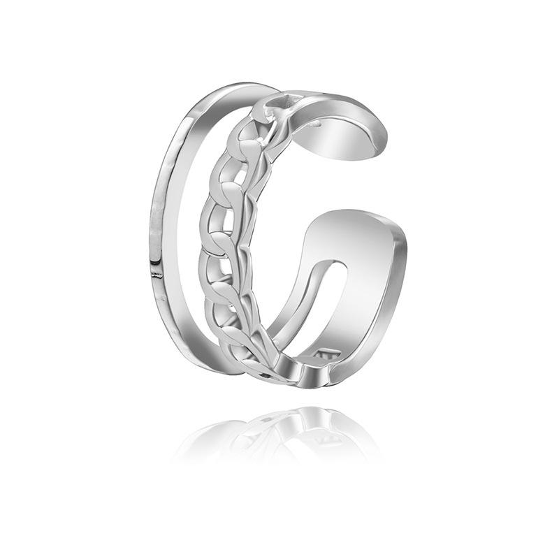 Titanium Steel Ring To Map Proofing Plating Real Gold Does Not Fade High-Grade Stainless Steel Ring