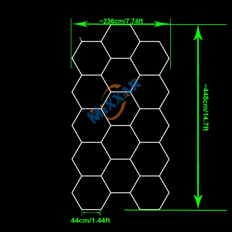 ZK20 110V-240 Honeycomb Hexagon Ceiling Lamp Car Lighting for Garage Hexagon Led Light for Auto Detailing Wash Beauty Station
