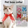 Stylish Fabric Puss Collar Necklace Adjustable Length And Decorative Bowknot Pet Neckband For Small Medium Pet