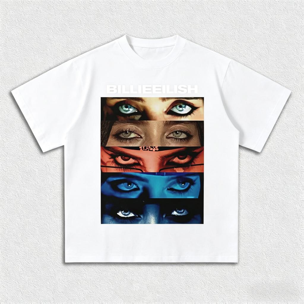 2026 Sommer Billie Eilish Y2k Grafiken Baumwolle Unisex Shirt Rundhals Kurzarm Unisex Damenmode Hiphop T-Shirt Fan Geschenke