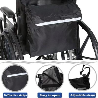 Outdoor Wheelchair Backpack Bag, Waterproof, Machine Washable, Wheelchair Storage Handbag Accessory - Large Capacity