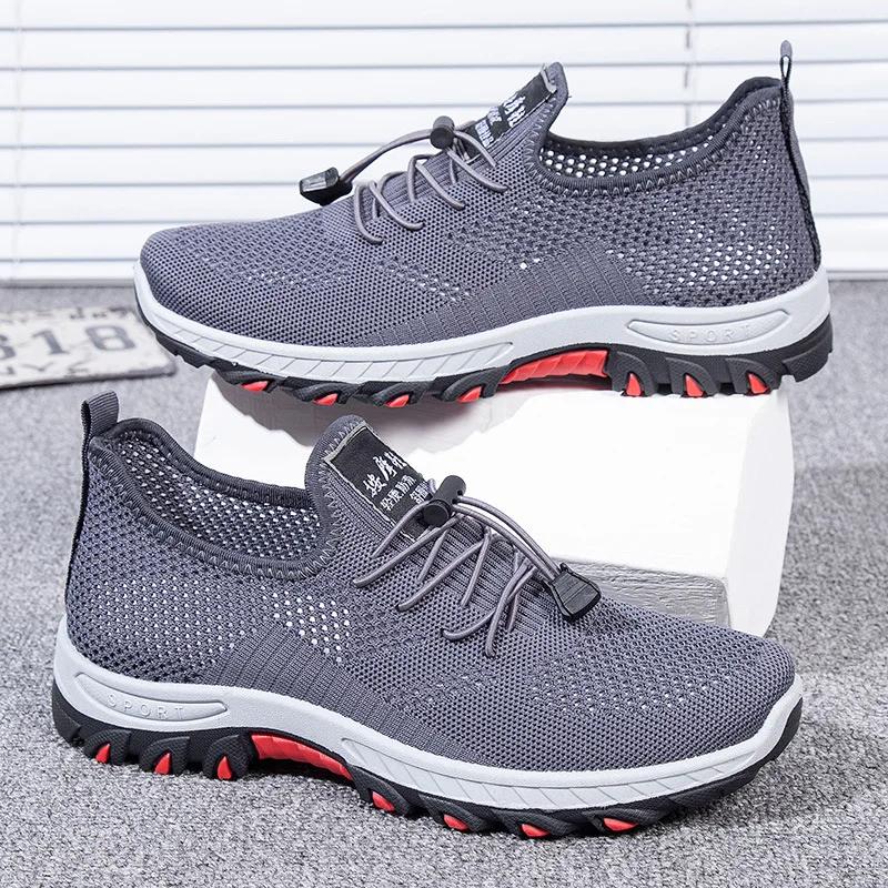 

Anti Slip Wear Resistant 2025 Summer New Men s Breathable Shoes Dad Elderly Casual Sports Walking Running Shoes 44