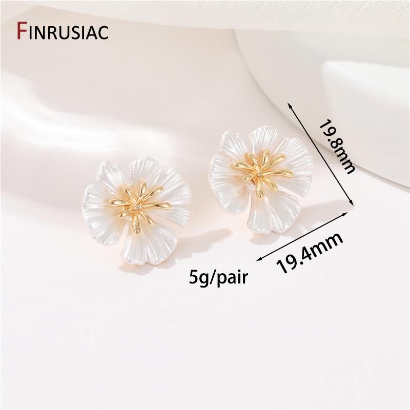 

14K Gold Plated Brass Zircon Bowknot Stud Earrings Posts With Loop For Jewelry Making Accessories Women Earring Findings 1 pair