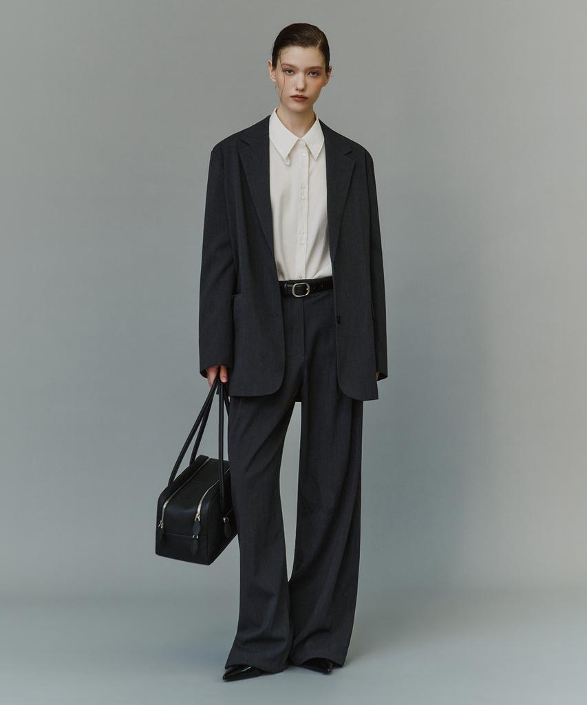 SIYAZU Si Gentle Tailored Blazer Setup_Charcoal