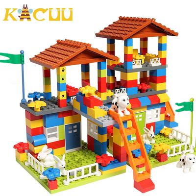 Große Partikel Dachbausteine Stadthaus Große Größe Montage Rutsche Figuren Bausteine Schloss Ziegel Spielzeug Für Kinder Kinder Geschenk