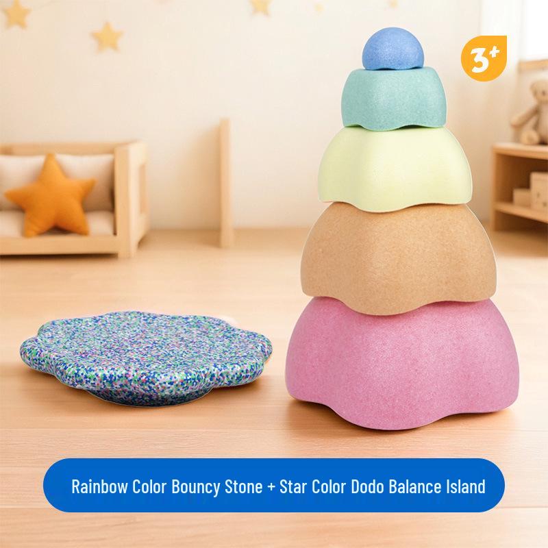 Rainbow River Stones Balance and Sensory Training Toys for Children