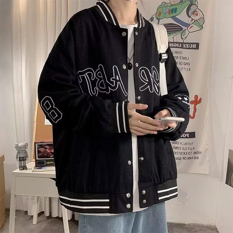

Men s Trendy Hong Kong Style Hooded Jacket - Spring/Autumn Casual Loose Fit L чёрный
