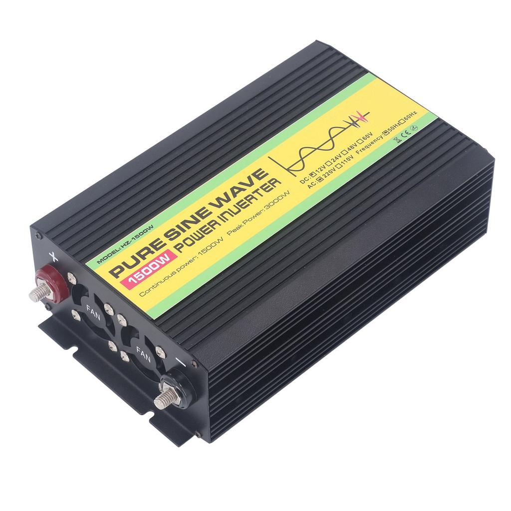 1500W Pure Sine Wave Power Inverter DC 12V To AC 220V Peak Power 3000W with LCD Single Digital Display