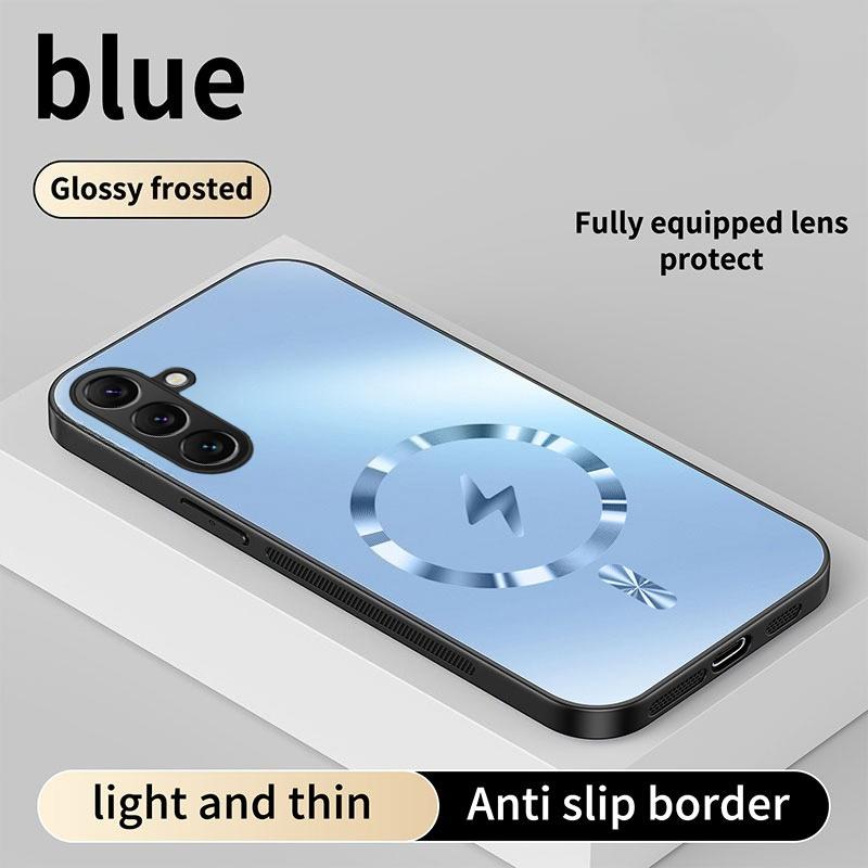 For Samsung Galaxy A37 Case Integrated Magnetic Light-absorbing Fashion Ice Image Frosted Surface Shock Absorption Box