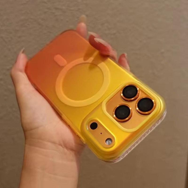 Aurora Gradient Magnetische Hülle für iPhone 17 Pro Max 15 14 13 12 16 Pro Max Plus 17 Air Magnetische Zweifarbige Abdeckung