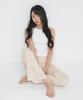 LOTSYOU Lotsyou_Shirring Boot Cut Pants Flower Beige