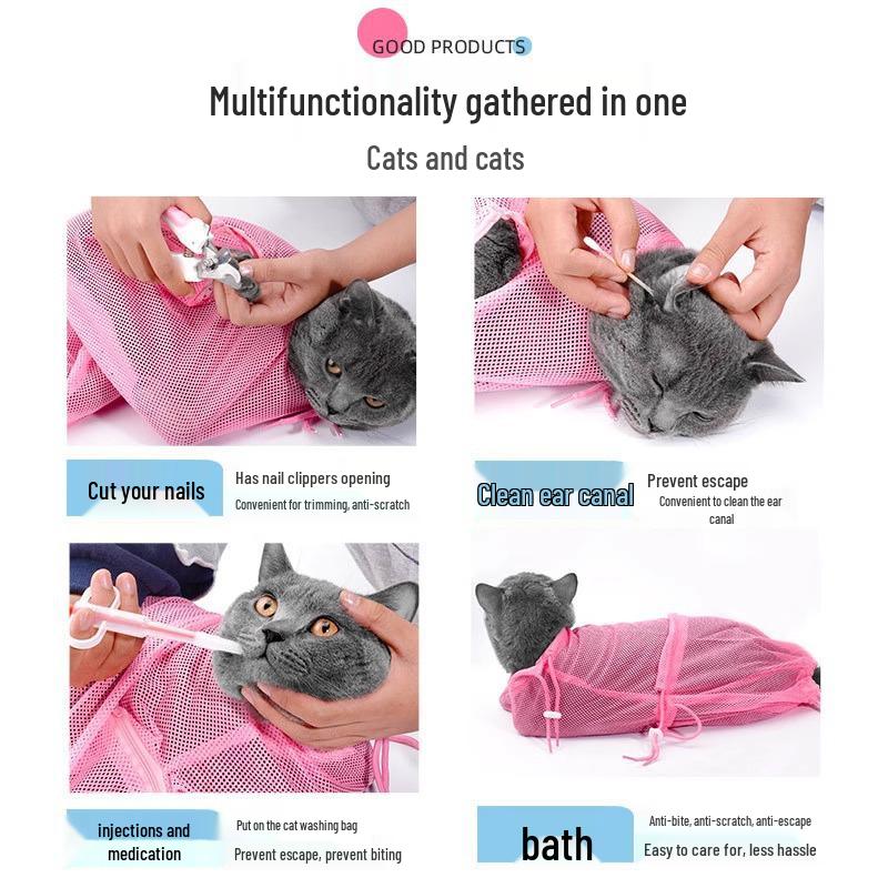 Katzenbadetasche & Rucksack für Fellpflege, Impfung und Krallenschneiden