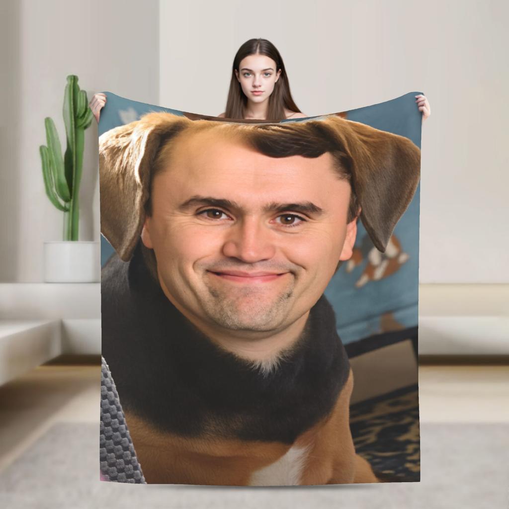 Warm BlanketBoy Girl Decorative Charlie Kirk Throw Blanket Flannel Bedspread For Couch Chair Novelty Sofa Bed Cover