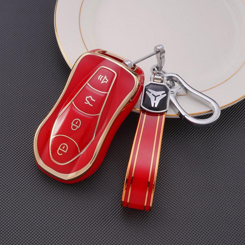 Fashionable Gold-Edged TPU Key Case for 2021 Geely Boyue Pro/Xingyue/Xingyue S