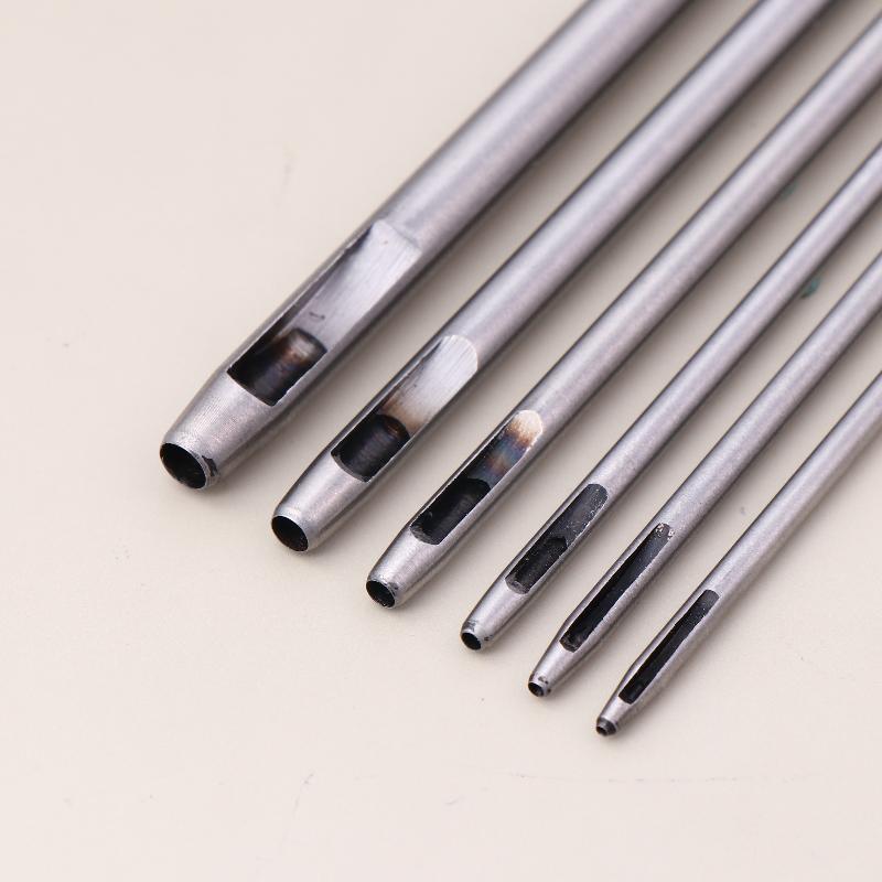 6 Pcs Kit Hollow Punch Set Round Hole Punch Tool Steel Leather Craft Working For Watch Band,Fabric,Plastics,Gasket Belt