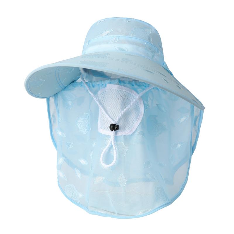 Hat Women's Summer Sun Hat Big Brim UV Protection Tea Picking Hat Sunscreen Face Mask Dry Farm Work Sun Hat