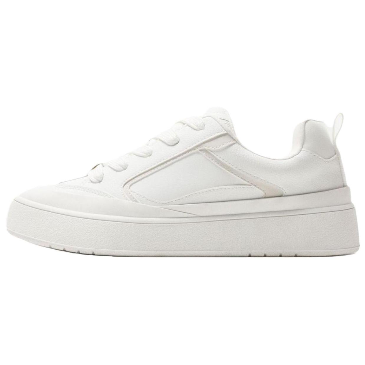 

Zara Мужские кроссовки из искусственной кожи на шнуровке, оверсайз, на толстой подошве, низкие, белые 2240520001 39