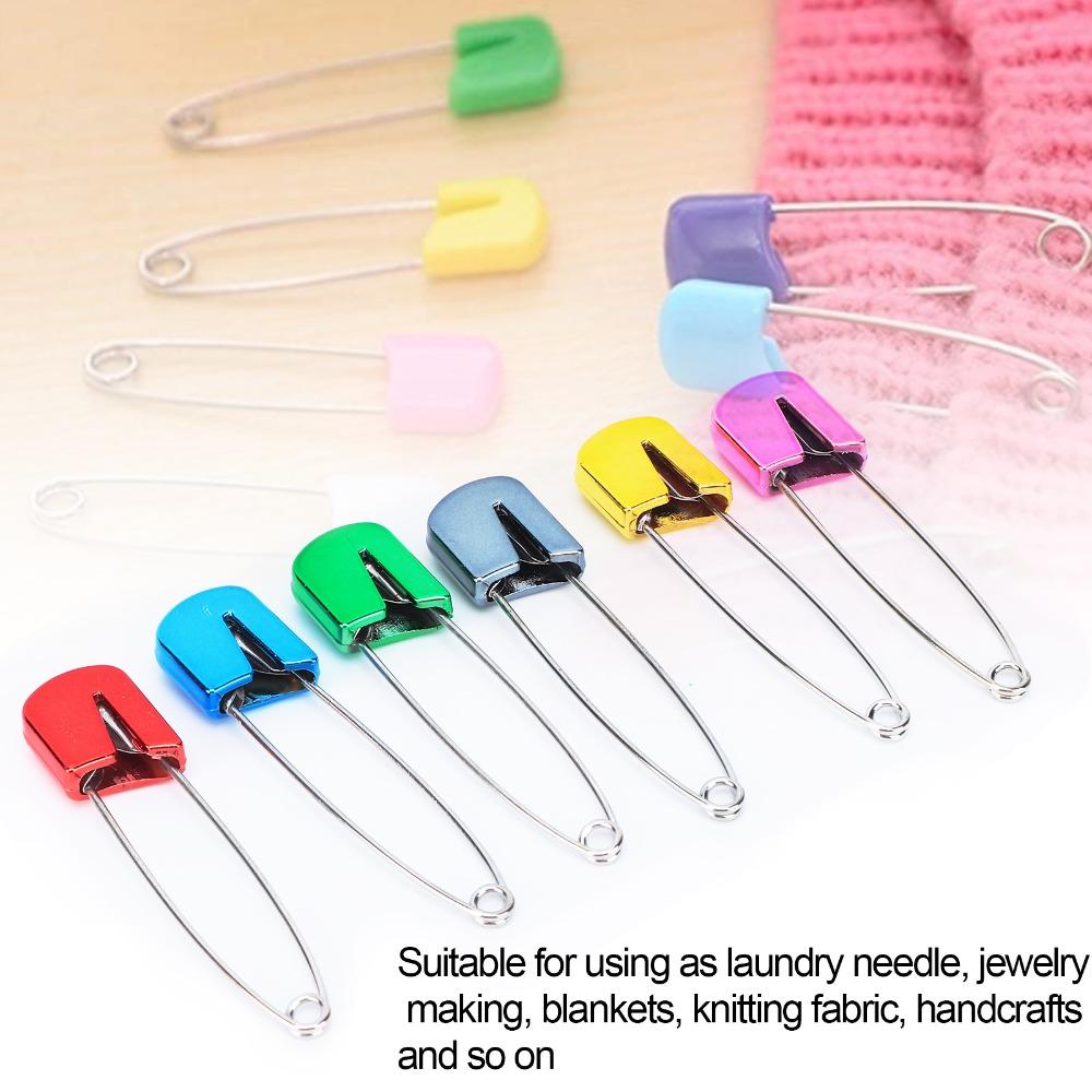 100pcs Assorted Color Diaper Pins Stainless Steel Cloth Diaper Pins Safety Pins  For Craft Clothes
