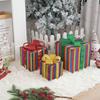 Christmas Light Gift Box Ornaments Set Holiday Cheer Glowing Lights Festive Holiday Tabletop Mantel Party Decor for Indoor Outdoor
