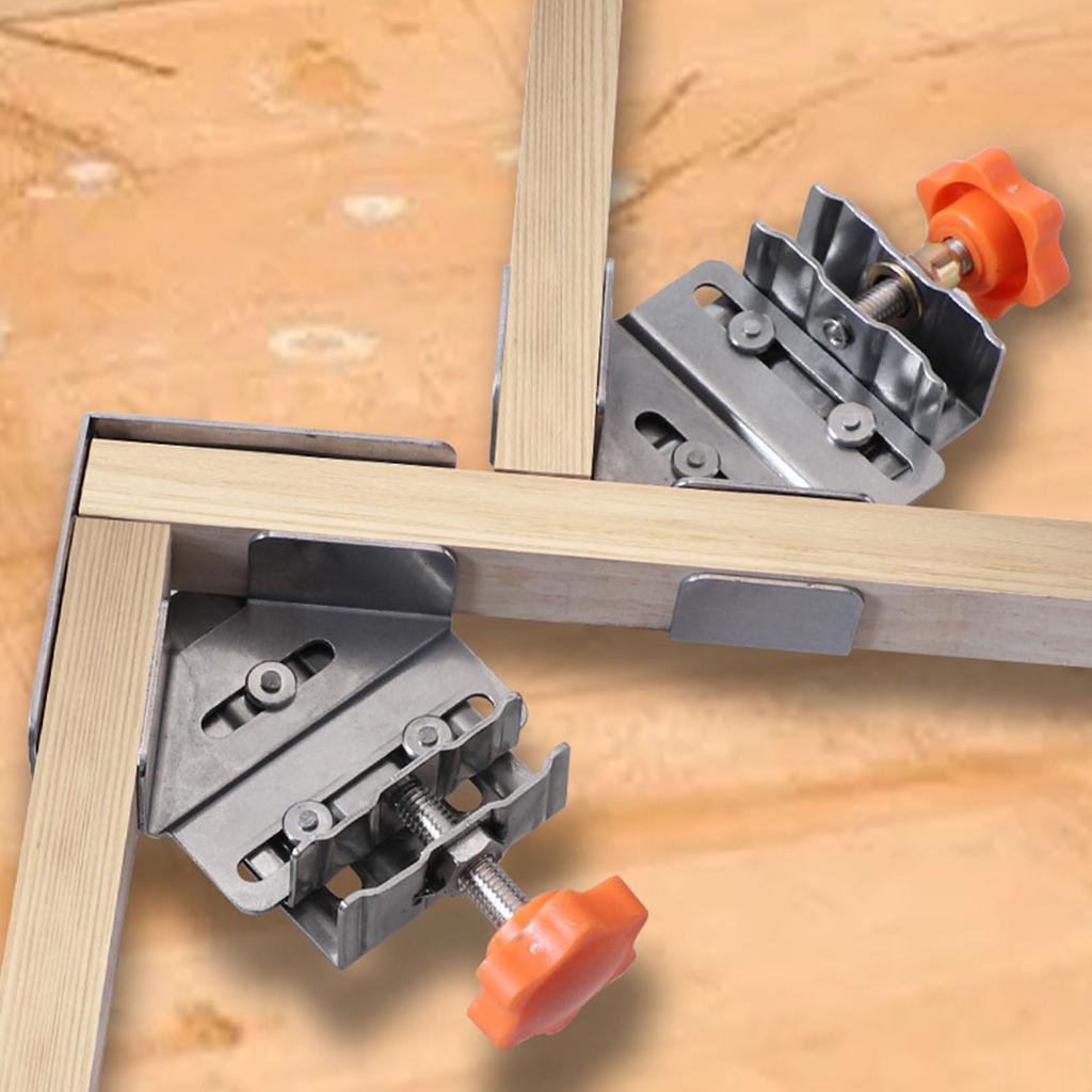 Heavy Duty 90 Angle Clamp Stainless Steel Corner Clamp 2 Type for Accurate Woodworking Strong Grip Effortless Operation