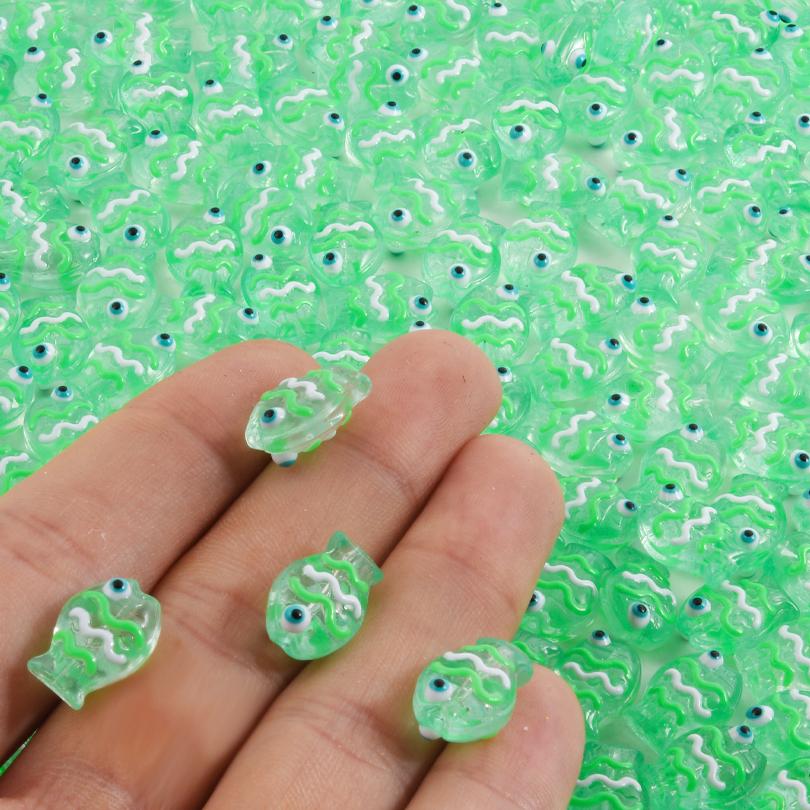 6pcs Glass Stripe Ocean Animal Fish Beads For Jewelry Making Supplies Small Hole Spacer Bead Accessories DIY Bracelets Necklace