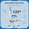 Computer Gaming Chair, PU Leather Office Desk Chair with Footrest, Swivel Wheels, 135 degrees Reclining Back, Lumbar Support, Headrest for Home