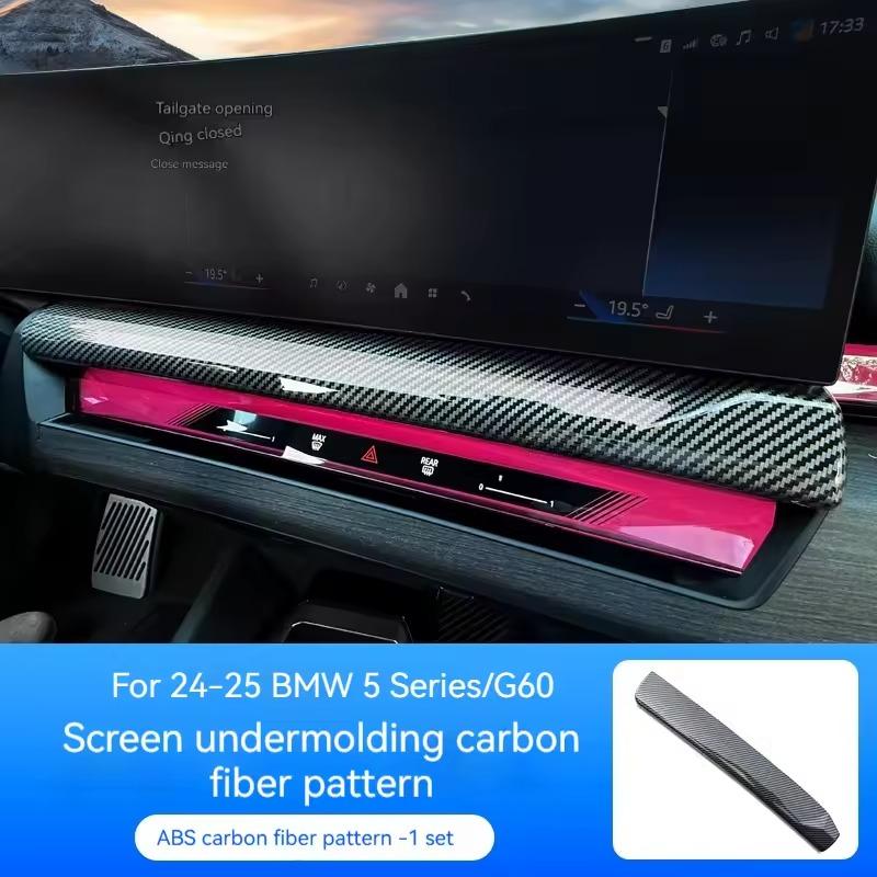 

Leather material Car Center Console Navigation Screen Lower Panel Decorate StickerFor BMW 5 Series G60 2025-2025 Car Accessories
