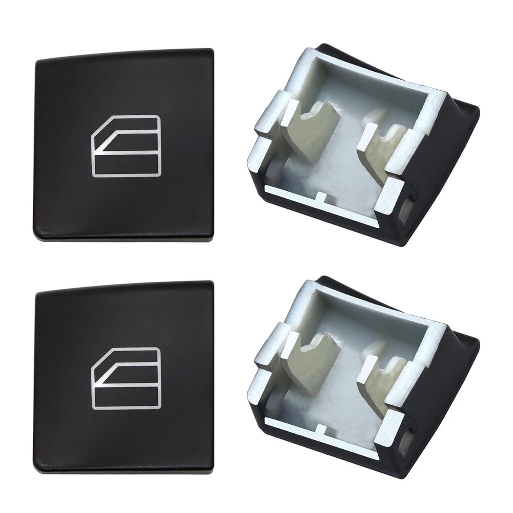 4Pcs Front Driver Window Switch Button Cap Fit for Mercedes-Benz C-Class E-Class GLK W204 W212 E220 C180 C200 C220 C300 C250 W166 Driver Side Front