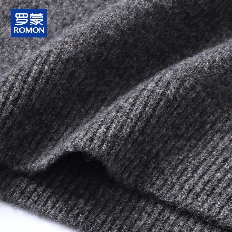 ROMON Men's Heavyweight 100% Wool Jacquard Knit Sweater