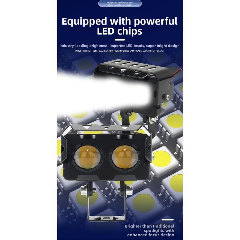 18W LED Dual Color Headlight for Car Motorcycle Offroad Vehicle with IP67 Waterproof and Heat Dissipation Shell