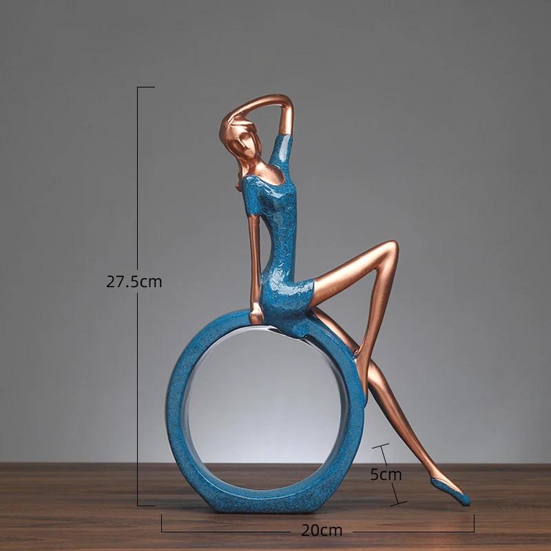European-style Yoga Girl Figure Resin Decoration Creative Home Wine Cabinet Porch Light Luxury Art Sculpture Ornaments