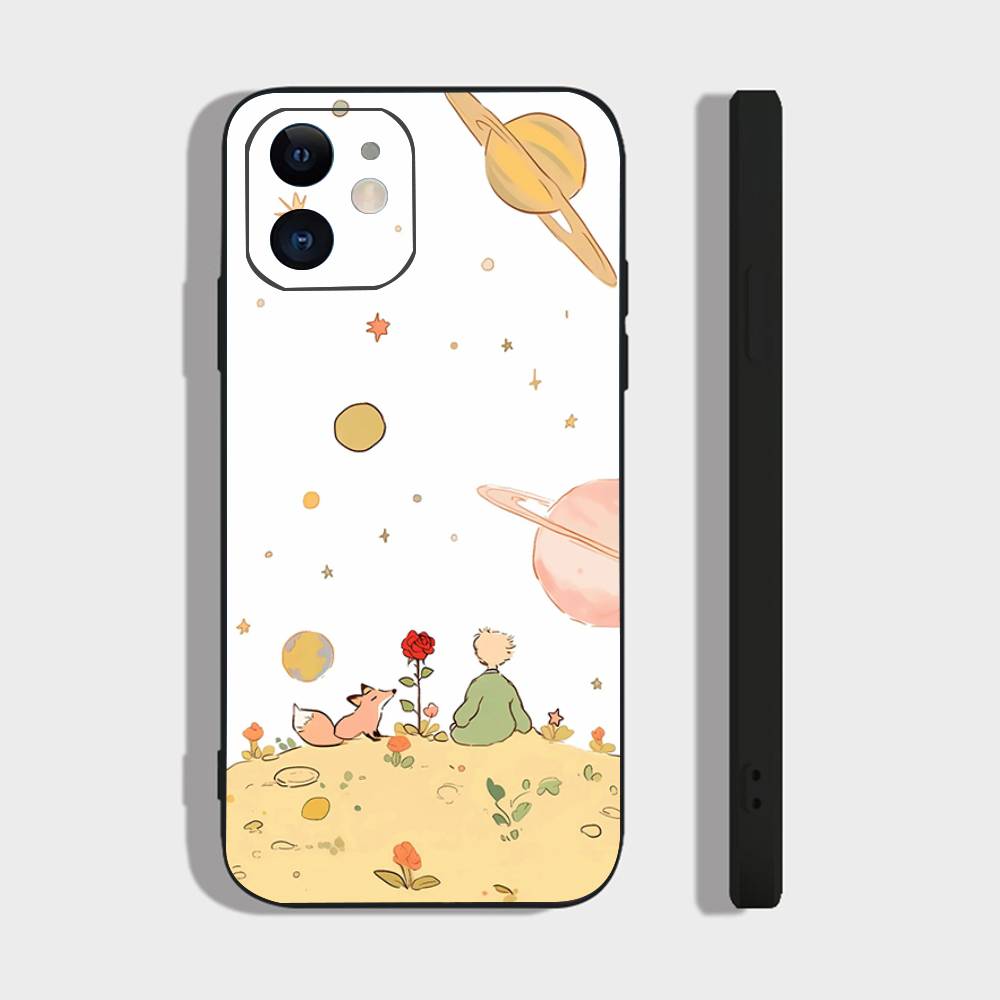 The Little Princess Rose Animation Phone Case For IPhone 17 Air 16 15 14 13 Pro Max 11 12 Black Silicone Cover