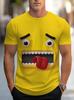 3D Digital Printing Men's T-shirt, Casual Round-neck Short-sleeved