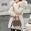 Women Coat Hooded Winter Jacket with Faux Fur Collar Warm Fashionable Zipper Closure Coat for Autumn Winter