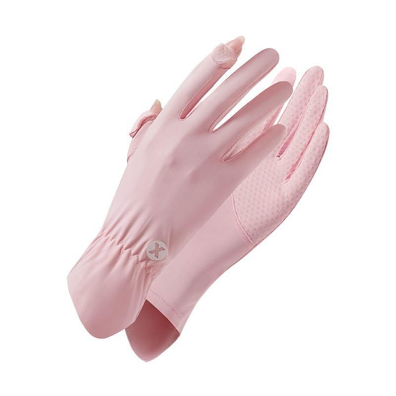 UV Protection Driving Gloves Women Lightweight Ice Silk Long Finger Anti-Slip Touchscreen Compatible Outdoor Cycling