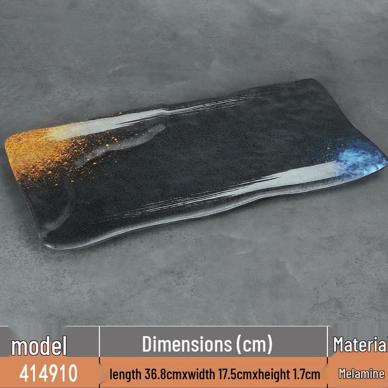 Japanese Rectangular Melamine Plate for Barbecue and Sushi