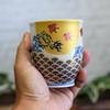 Waza No Kura Stylish Pair of Kutani Ware Teacups with Wave and Chidori Made In Perfect Gift for Wedding 60th 70th 77th 80th and 88th Birthdays