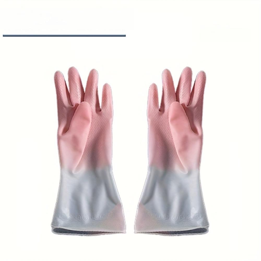 Household Housework Dishwashing Gloves Women's Kitchen Rubber Waterproof Washing Gloves Rubber Durable Thickened Wear-resistant Cleaning Extended