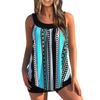 Traje de baño sexy de talla grande con tirantes estampados y corte entallado para mujer (Dos piezas)