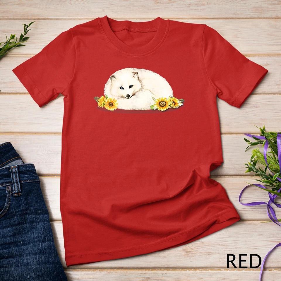 Arctic Fox Flower T-Shirt Unisex T-shirt 11 XL
