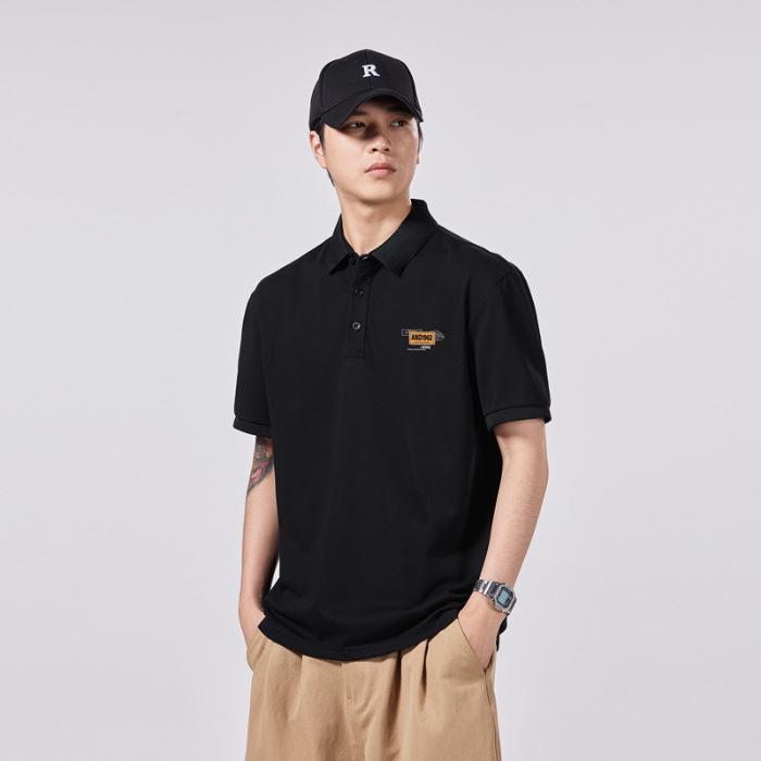 Men's Short-sleeved American POLO Shirt T-shirt Loose Lapel Summer New Men's Polo Shirt