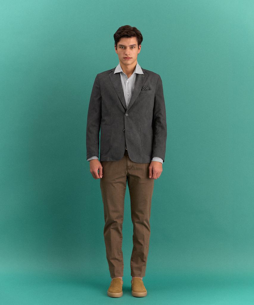 PANICALE Brown Garment-Dyed Cotton Pants